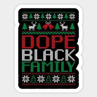 African American Ugly Christmas Sweater, Dope Black Family Sticker